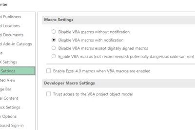 Excel ปิดการทำงานของมาโคร Excel 4.0 หลังจากใช้งานมานาน 30 ปี