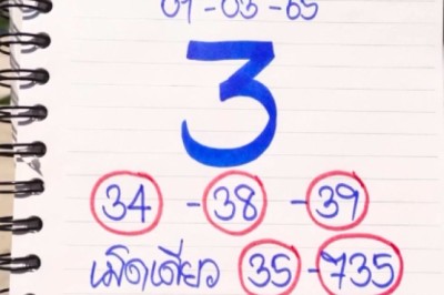 ของจริงไม่จกตา! สดๆร้อนๆ เลขเด็ดใบจริง เม็ดเดียว เจ๊ฟองเบียร์ งวด1/3/65 วิ่ง 3 เต็มกำลัง