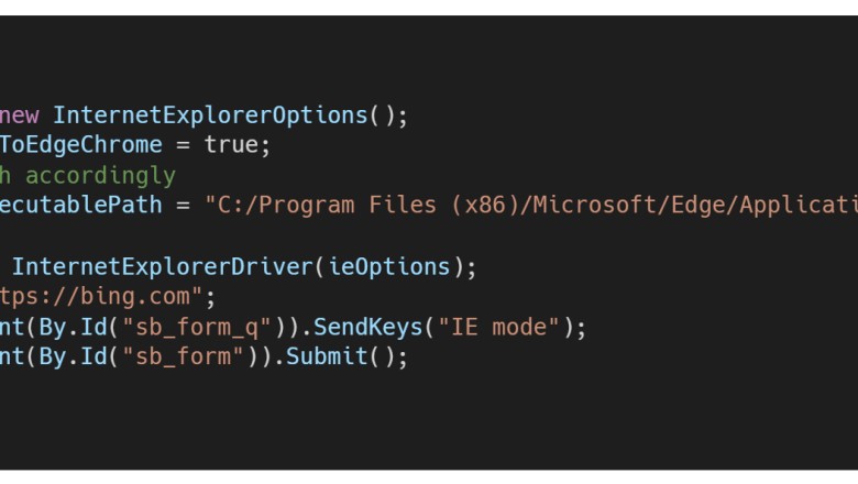 Selenium IE Driver IE Mode 