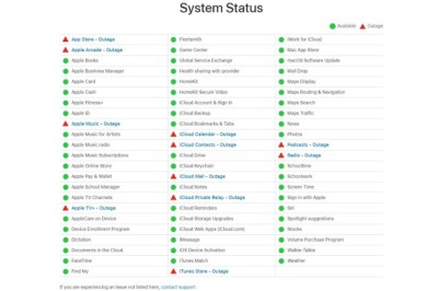 บริการ Apple กว่า 10 รายการ ทั้ง App Store, Apple Arcade, Apple Music, Apple TV+