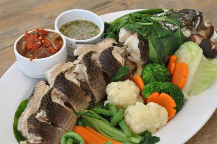 ปลานึ่งแจ่ว (สากล) อาหารภาคอีสาน