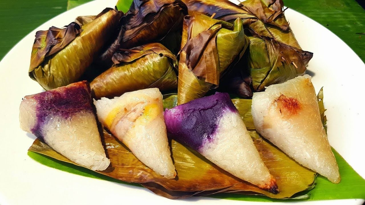 ข้าวเหนียวปิ้งไส้กล้วย-เผือก ขนมไทย