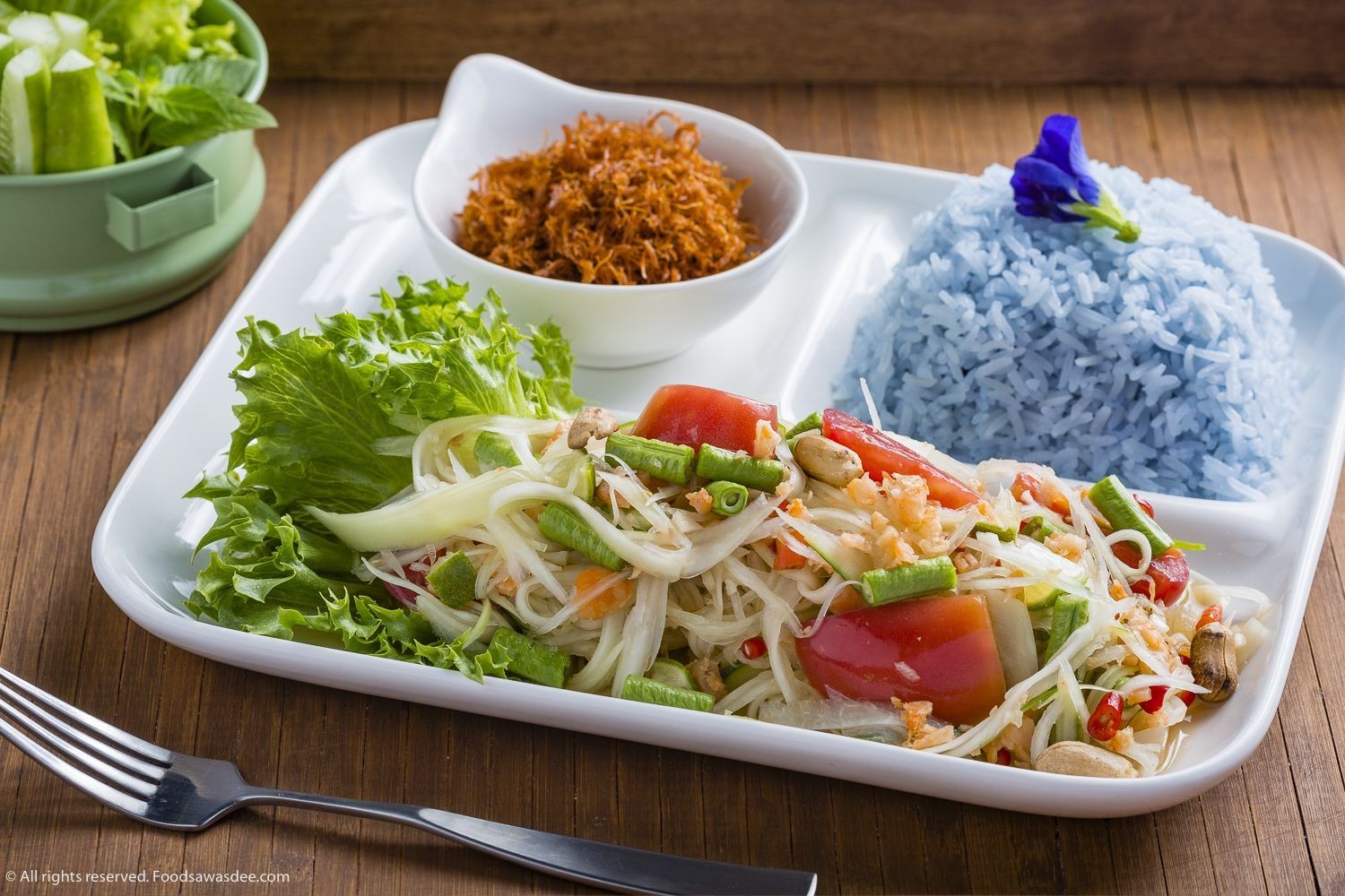 ข้าวมัน - ส้มตำ (สากล) อาหารภาคกลาง