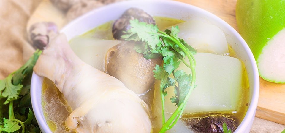 ต้มฟักไก่มะนาวดอง อาหารภาคกลาง