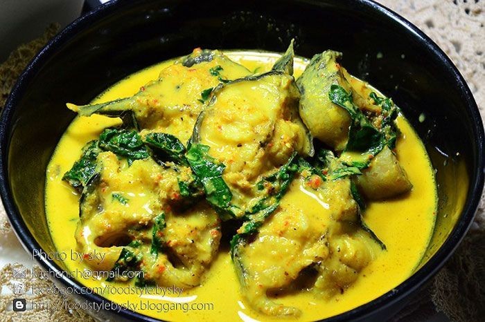 แกงกะทิปลาดุกใบยี่หร่า อาหารภาคกลาง