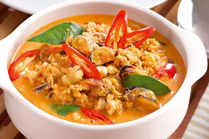 แกงคั่วหอยแมลงภู่ อาหารภาคกลาง