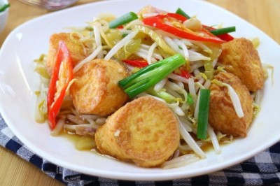 ผัดถั่วงอกเกี้ยมใฉ่เจ อาหารเจ