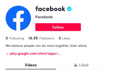 สู้ไม่ได้ก็เข้าร่วม Facebook มีบัญชีอย่างเป็นทางการบน TikTok แล้ว